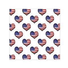 Usa Grunge Heart Shaped Flag Pattern Small Satin Scarf (square) 