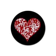 Valentine s Day Design Rubber Coaster (round) 