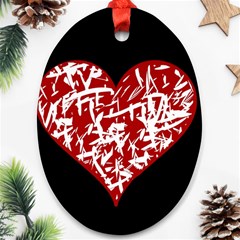 Valentine s Day Design Oval Ornament (two Sides)