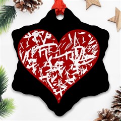 Valentine s Day Design Snowflake Ornament (2-side)