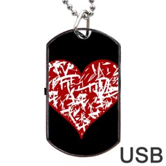 Valentine s Day Design Dog Tag Usb Flash (one Side) by Valentinaart