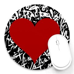 Red Valentine Round Mousepads