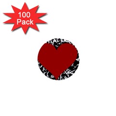 Red Valentine 1  Mini Buttons (100 Pack) 