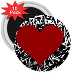 Red Valentine 3  Magnets (10 pack)  Front