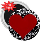 Red Valentine 3  Magnets (100 pack) Front