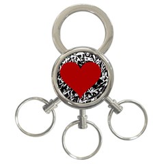 Red Valentine 3-ring Key Chains