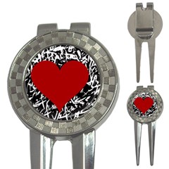 Red Valentine 3-in-1 Golf Divots by Valentinaart