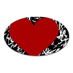 Red Valentine Oval Magnet