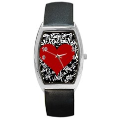 Red Valentine Barrel Style Metal Watch by Valentinaart