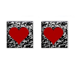 Red Valentine Cufflinks (square) by Valentinaart