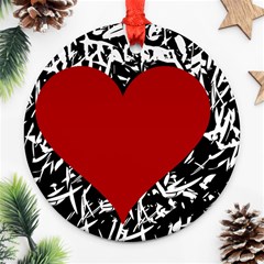 Red Valentine Round Ornament (two Sides) 