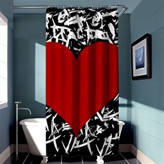 Red Valentine Shower Curtain 36  X 72  (stall) 