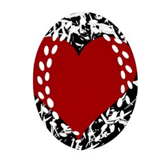 Red Valentine Oval Filigree Ornament (2-side)  by Valentinaart