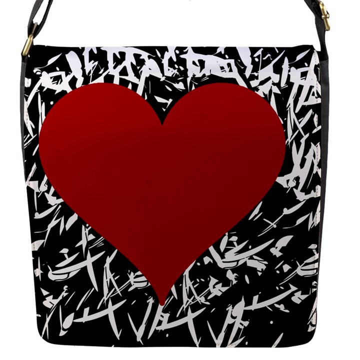 Red Valentine Flap Messenger Bag (S)