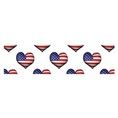 Usa Grunge Heart Shaped Flag Pattern Satin Scarf (oblong)