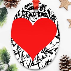 Red Valentine 2 Ornament (oval) 