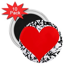 Red Valentine 2 2 25  Magnets (10 Pack) 