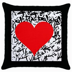 Red Valentine 2 Throw Pillow Case (black)