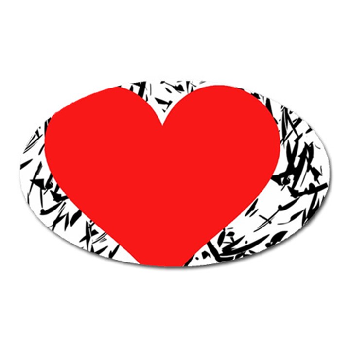 Red Valentine 2 Oval Magnet