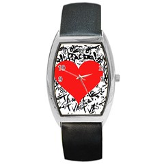 Red Valentine 2 Barrel Style Metal Watch by Valentinaart