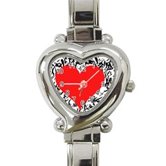 Red Valentine 2 Heart Italian Charm Watch