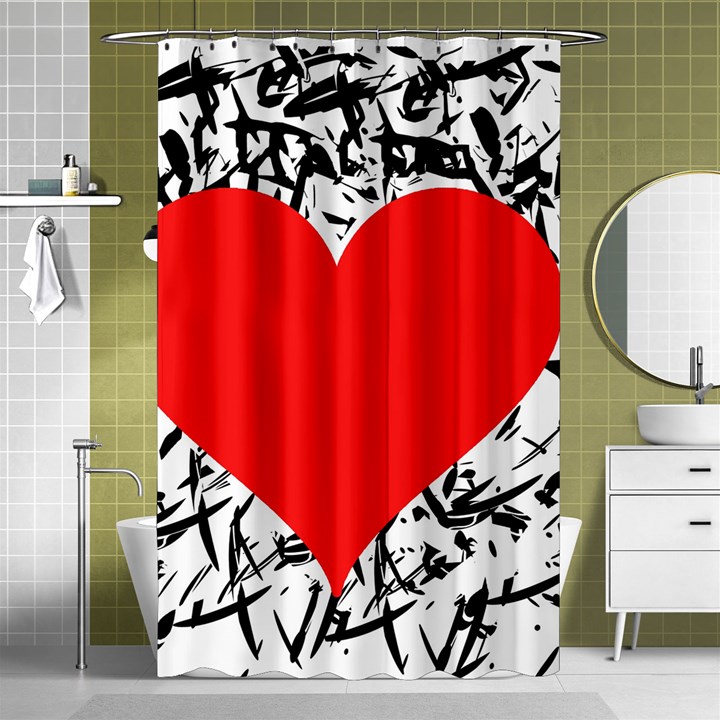 Red Valentine 2 Shower Curtain 48  x 72  (Small) 