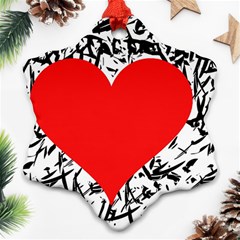 Red Valentine 2 Snowflake Ornament (2-side)