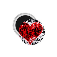 Red Hart - Graffiti Style 1 75  Magnets