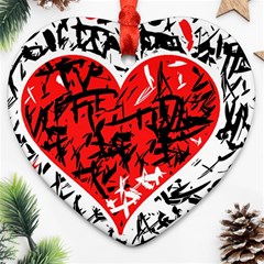 Red Hart - Graffiti Style Ornament (heart) 