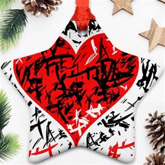 Red Hart - Graffiti Style Ornament (star) 