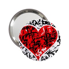 Red Hart - Graffiti Style 2 25  Handbag Mirrors by Valentinaart