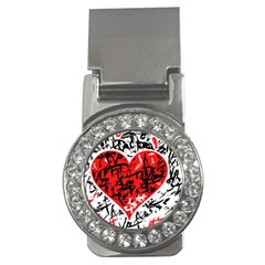 Red Hart - Graffiti Style Money Clips (cz)  by Valentinaart