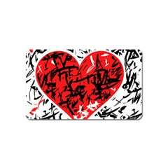 Red Hart - Graffiti Style Magnet (name Card) by Valentinaart