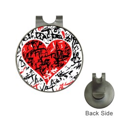 Red Hart - Graffiti Style Hat Clips With Golf Markers by Valentinaart