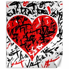 Red Hart - Graffiti Style Canvas 8  X 10  by Valentinaart