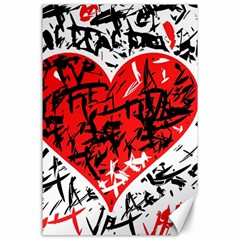 Red Hart - Graffiti Style Canvas 24  X 36 