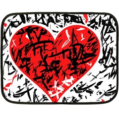 Red Hart - Graffiti Style Fleece Blanket (mini) by Valentinaart