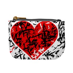 Red Hart - Graffiti Style Mini Coin Purses by Valentinaart