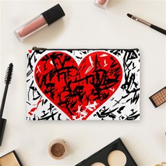 Red Hart - Graffiti Style Cosmetic Bag (medium) 