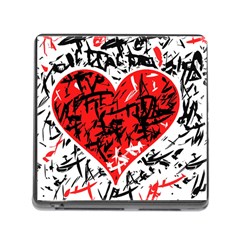 Red Hart - Graffiti Style Memory Card Reader (square) by Valentinaart