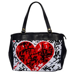 Red Hart - Graffiti Style Office Handbags by Valentinaart