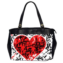 Red Hart - Graffiti Style Office Handbags (2 Sides)  by Valentinaart