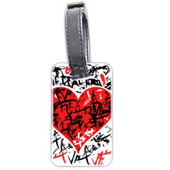 Red Hart - Graffiti Style Luggage Tags (two Sides) by Valentinaart