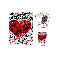 Red Hart - Graffiti Style Playing Cards (mini)  by Valentinaart