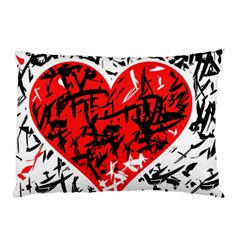 Red Hart - Graffiti Style Pillow Case (two Sides)