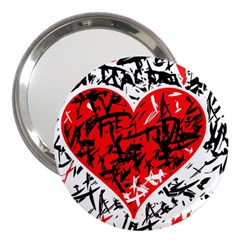 Red Hart - Graffiti Style 3  Handbag Mirrors by Valentinaart