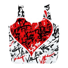 Red Hart - Graffiti Style Full Print Recycle Bags (l)  by Valentinaart