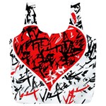 Red hart - graffiti style Full Print Recycle Bags (L)  Back