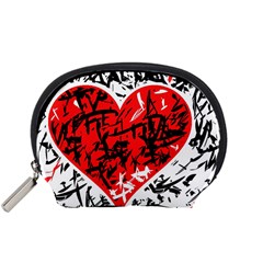 Red Hart - Graffiti Style Accessory Pouches (small)  by Valentinaart