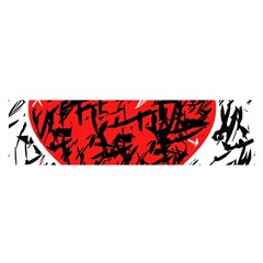 Red Hart - Graffiti Style Satin Scarf (oblong)